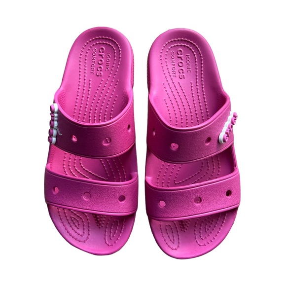 Crocs Classic Crocs Sandal (206761) - Fuchsia Fun Unisex Men’s Sz 5 Women’s Sz 7 - Picture 4 of 13